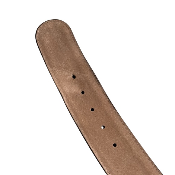 Carlisle Womens Size Medium Brown Leather Gold Black Horn Buckle Waist Belt 1665 - Picture 11 of 13